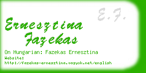 ernesztina fazekas business card